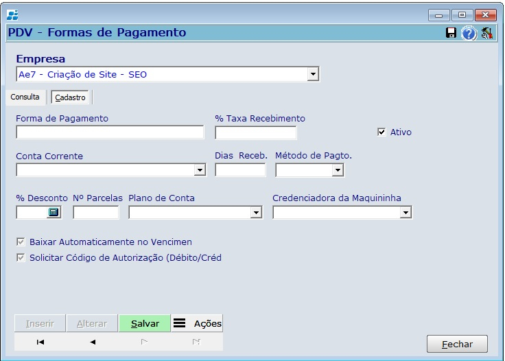 Como utilizar Formas de pagamento (PDV) (3)