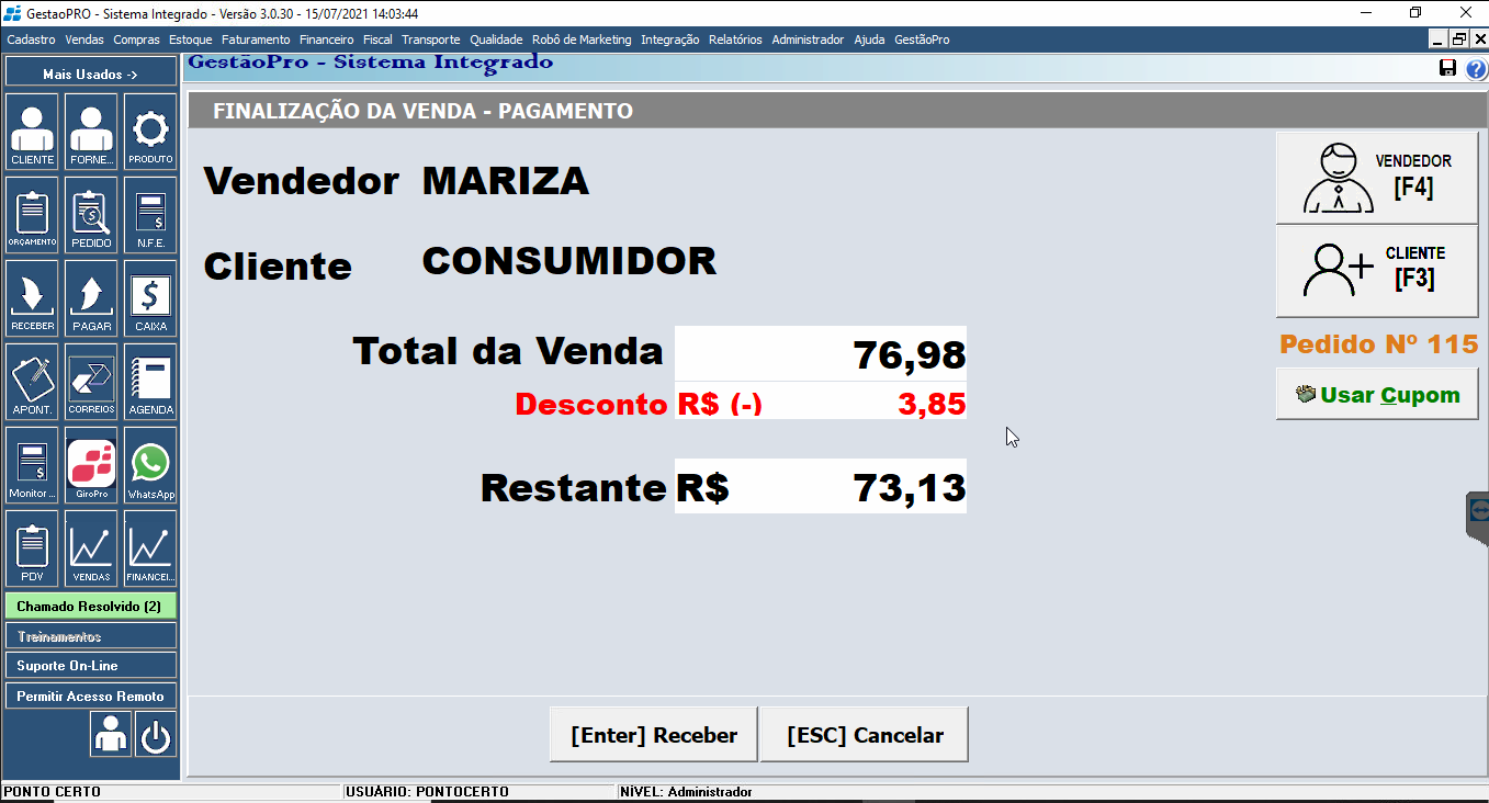 Desconto no PDV por produto