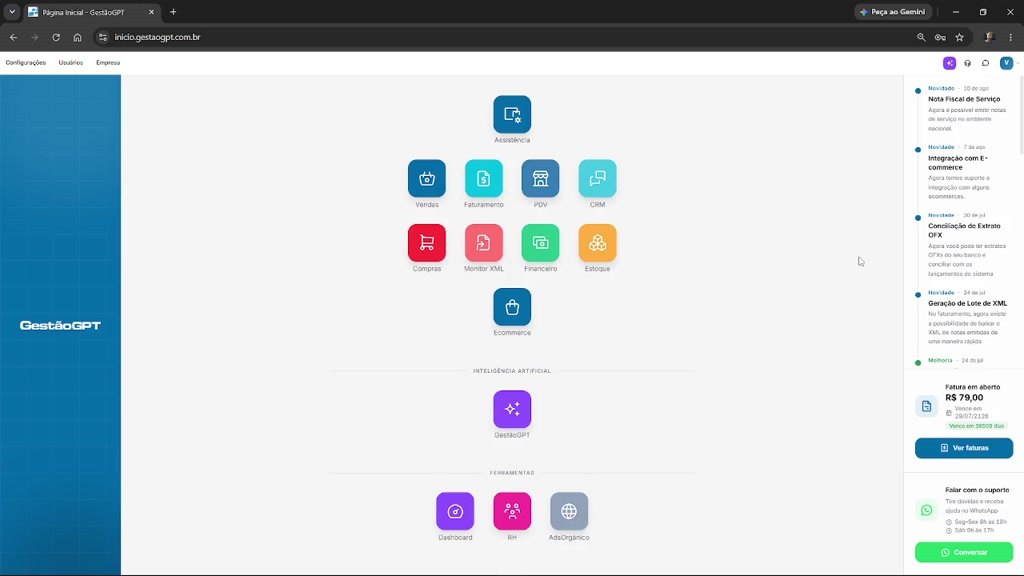 GestãoGPT | Entrada de Compras via arquivo XML