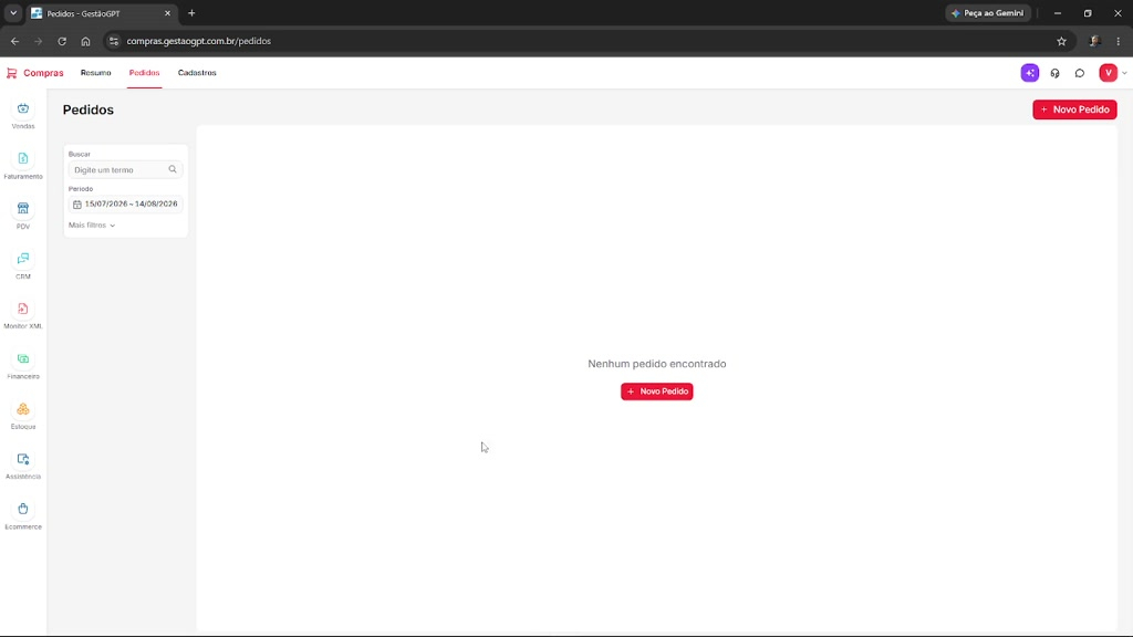 GestãoGPT | Entrada de Compras via arquivo XML
