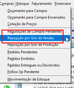 Como utilizar Reposição por Giro de Vendas