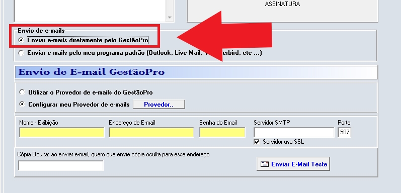 Configurar e-mail