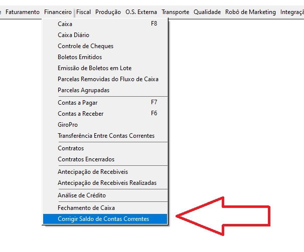Como fazer a correção ou alteração do valor do saldo da conta corrente (1)