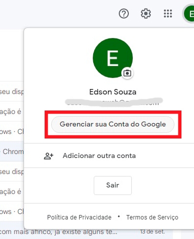 configurar o gmail para enviar emai por aplicativo externo no gestãopro